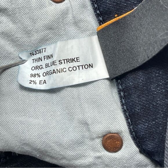 Nudie Jeans Thin Finn Organic Blue Strike Men’s Tag Size 36 HEMMED - Picture 8 of 13